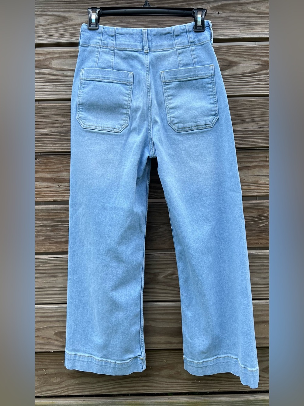 Anthropologie Maeve Colette High-Rise Wide-Leg Cropped Jeans SZ 27 Light Wash - Picture 5 of 13